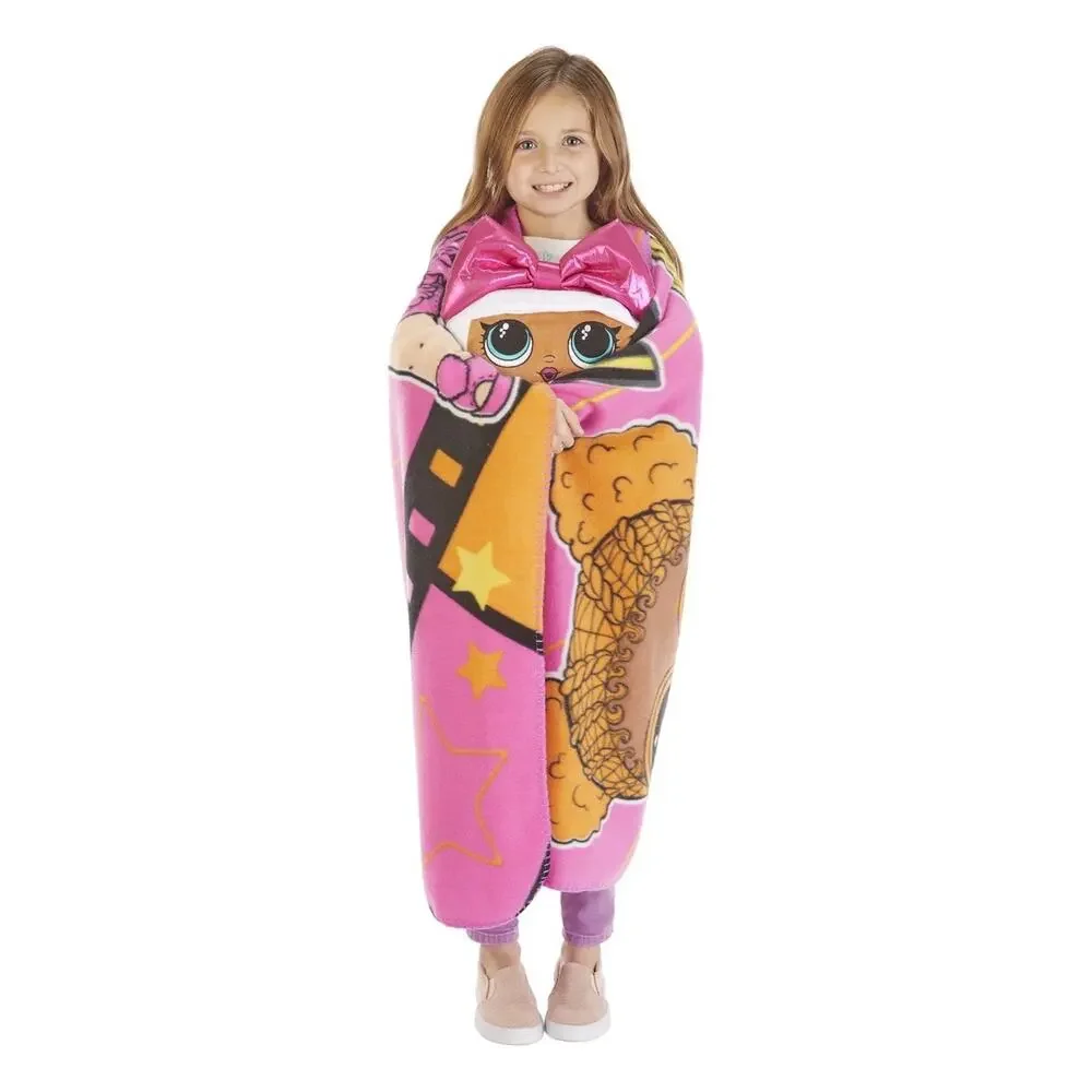 LOL Surprise Fleece Throw Blanket and Diva Hugger Pillow Set